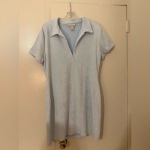 Light Blue Casual Terrycloth Dress